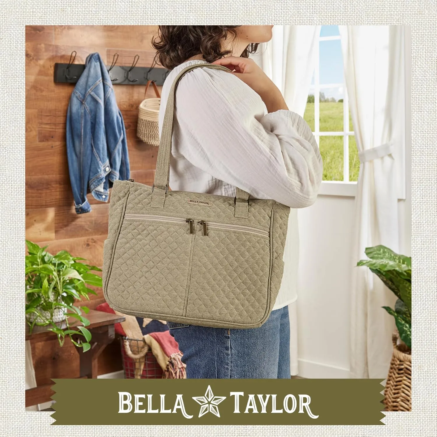 Bella Taylor Everyday Tote | Lightweight Quilted Fabric Handbags for Women