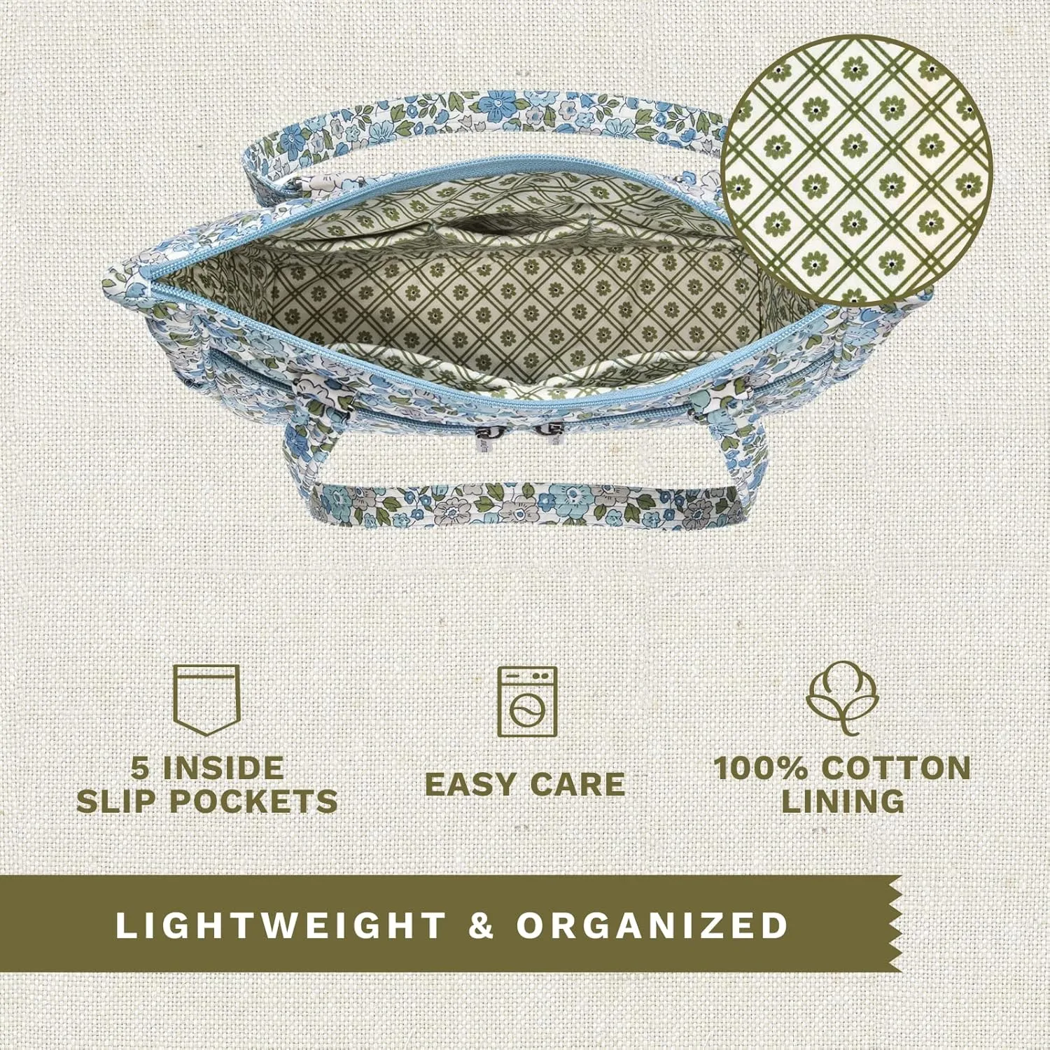 Bella Taylor Everyday Tote | Lightweight Quilted Fabric Handbags for Women