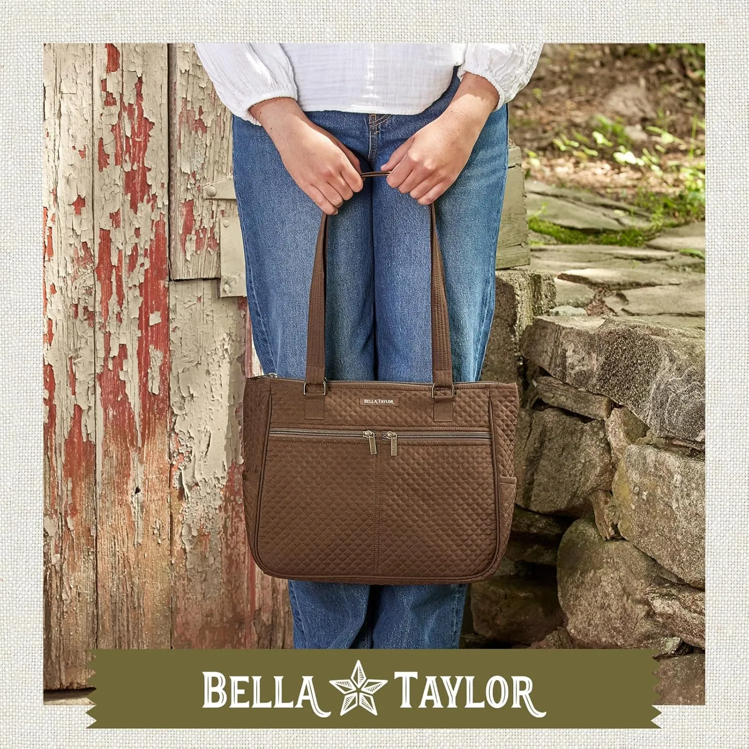 Bella Taylor Everyday Tote | Lightweight Quilted Fabric Handbags for Women