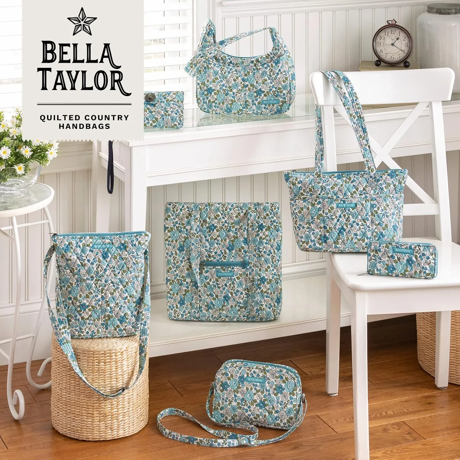 Bella Taylor Everyday Tote | Lightweight Quilted Fabric Handbags for Women