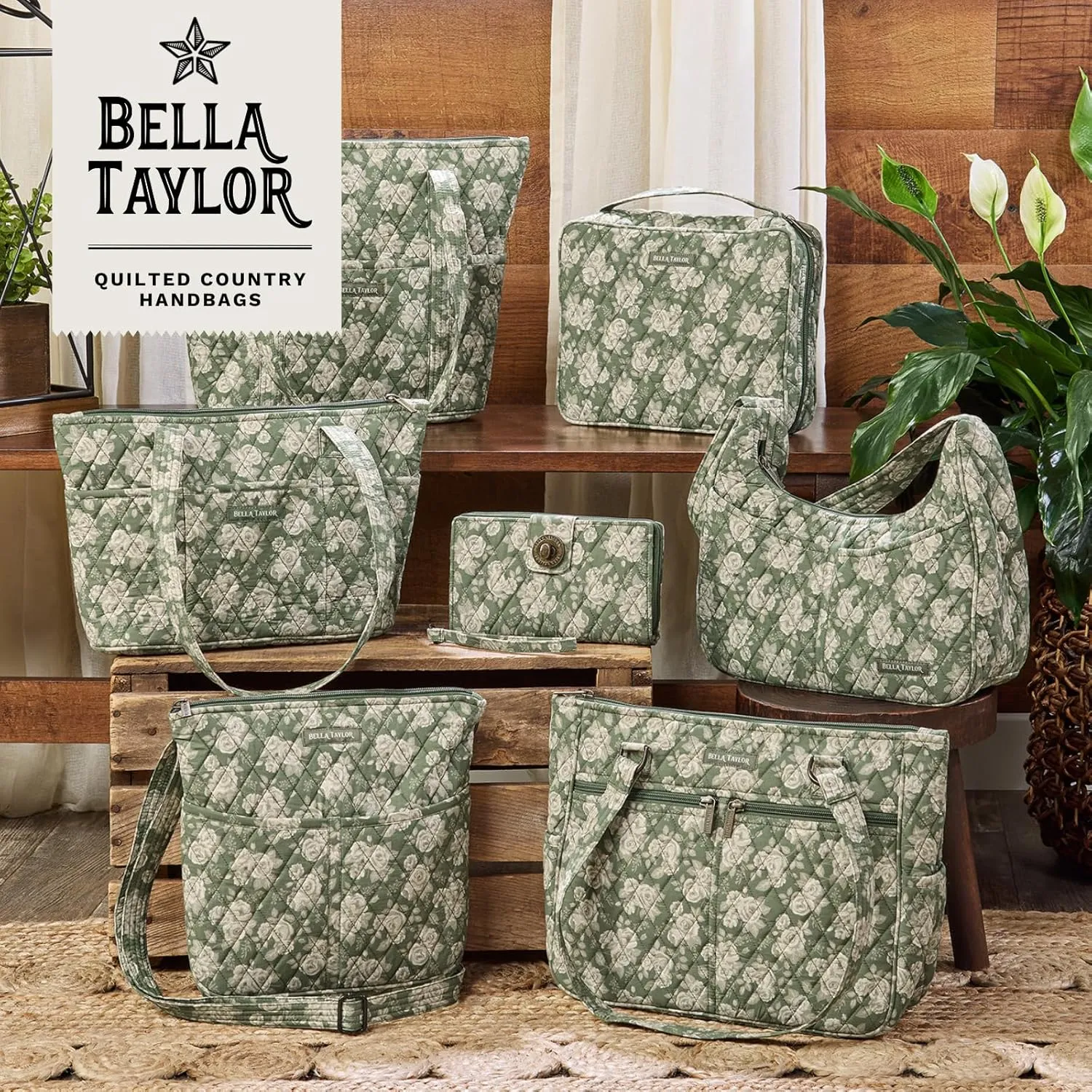 Bella Taylor Small Tote | Lightweight Quilted Fabric Purses for Women