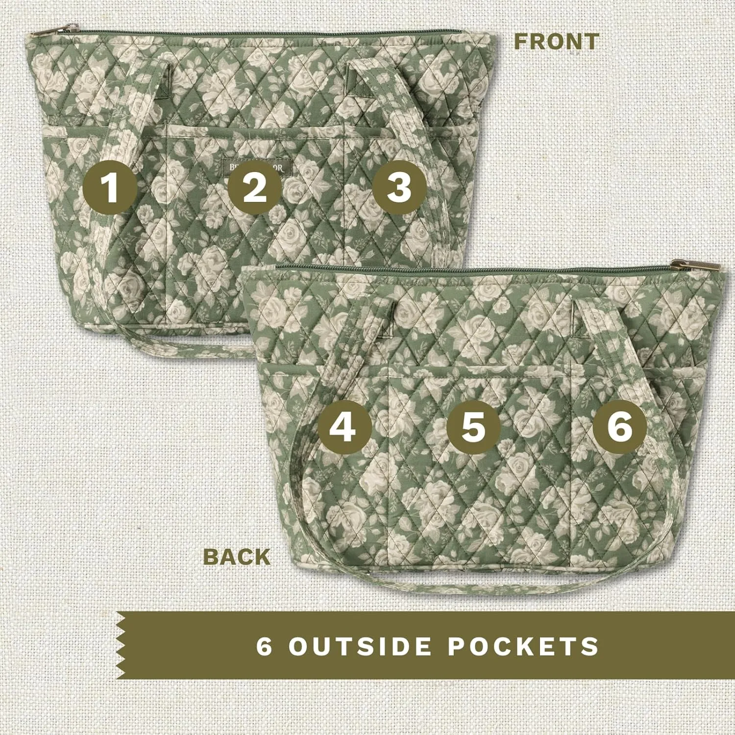 Bella Taylor Small Tote | Lightweight Quilted Fabric Purses for Women