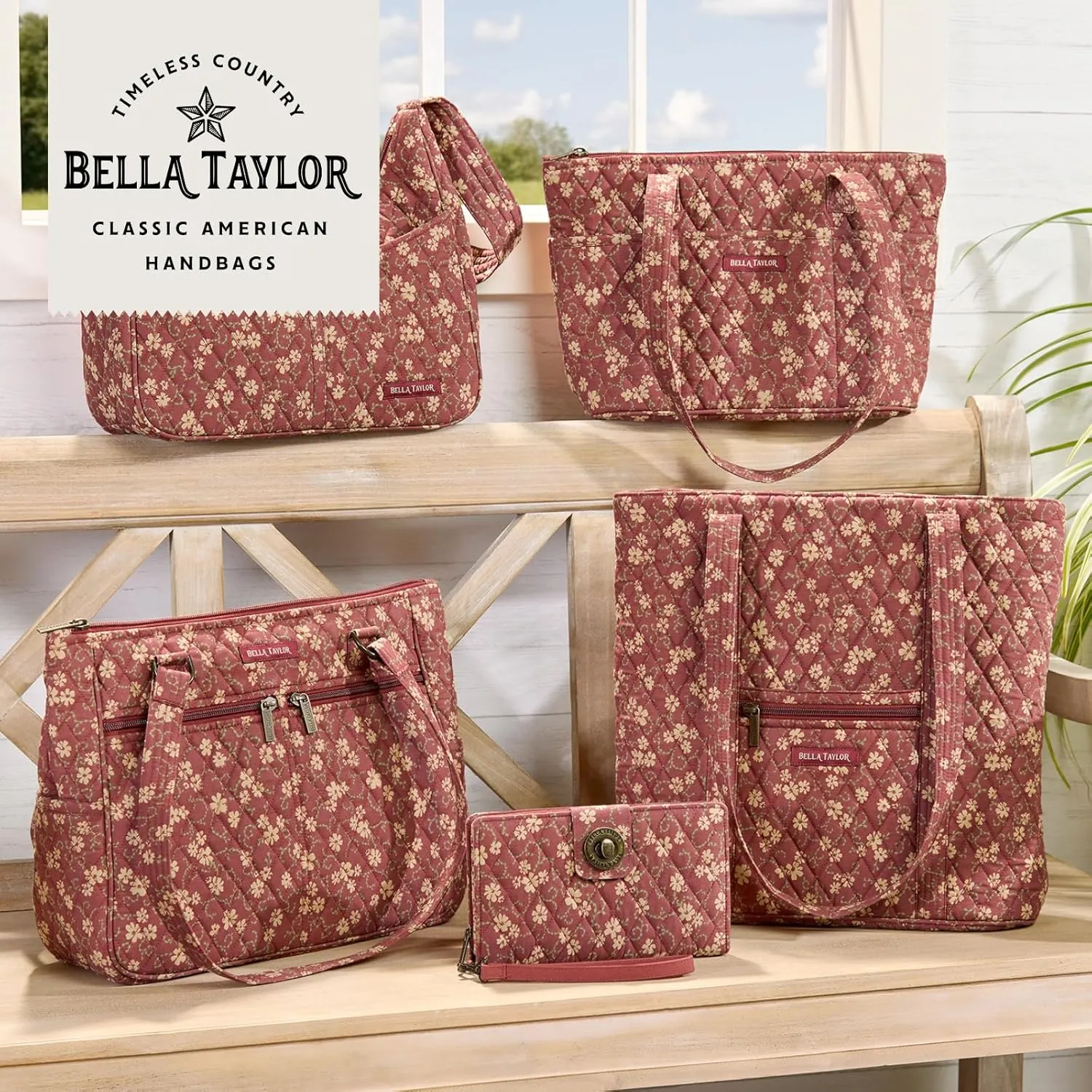 Bella Taylor Small Tote | Lightweight Quilted Fabric Purses for Women