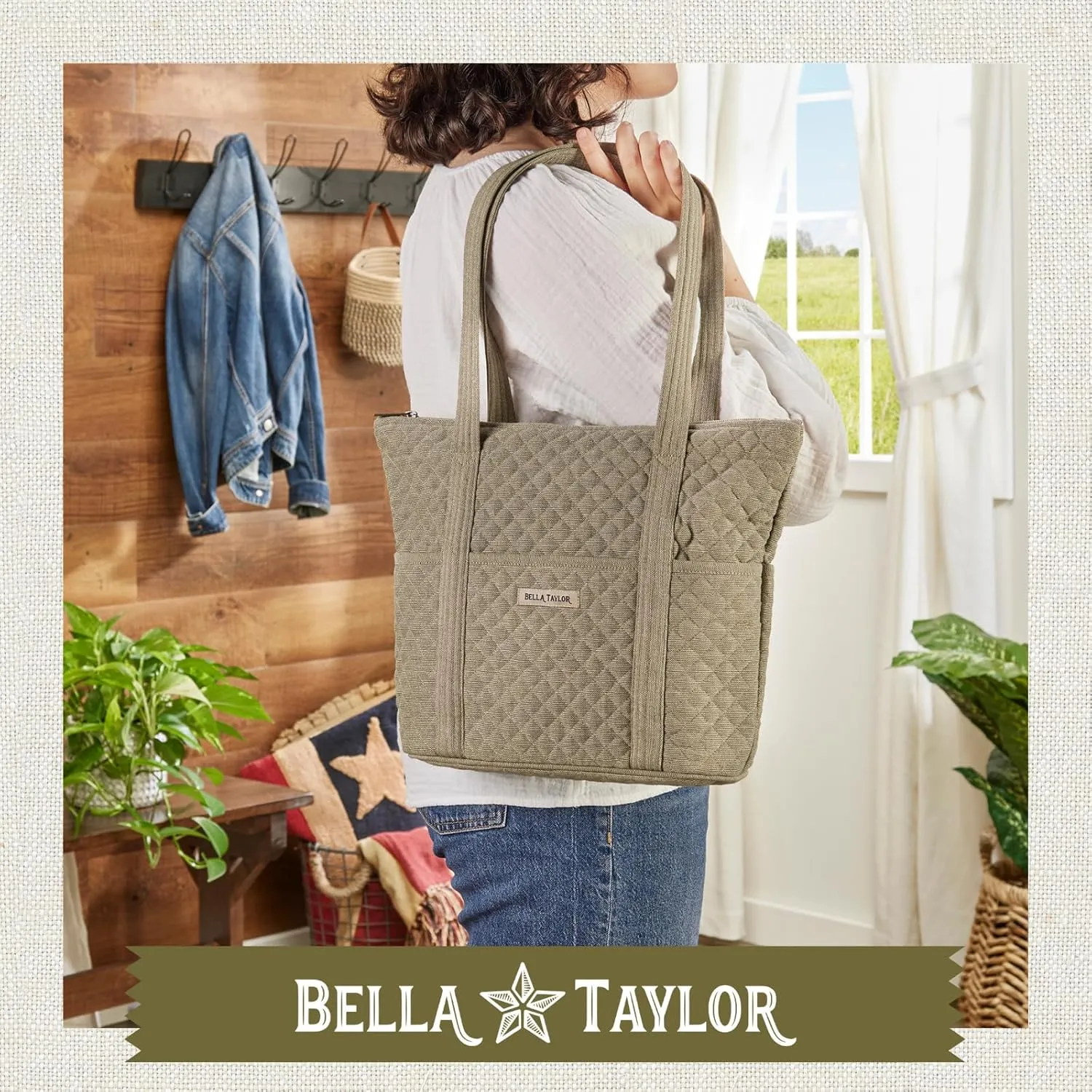 Bella Taylor Stride Tote | Lightweight Quilted Fabric Handbags for Women