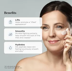Beverly Hills MD Lift & Firm Sculpting Cream- Tighten & Tone Skin, Anti-Aging Lotion for Smooth, Moisturized Complexion- Lift and Smooth Face, Neck, Décolleté w/Silk Peptides,   Aloe Vera, Vitamin E