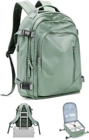 BJLFS Large Travel Backpack for Women Men,Carry On Backpack,Hiking Backpack Waterproof Outdoor Sports Rucksack Casual Work Gym Weekender Daypack Travel Essentials（simple, Army green）