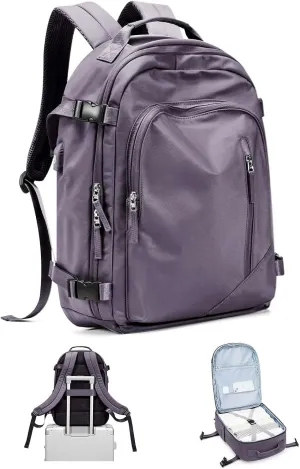 BJLFS Large Travel Backpack for Women Men,Carry On Backpack,Hiking Backpack Waterproof Outdoor Sports Rucksack Casual Work Gym Weekender Daypack Travel Essentials（simple, Purple）