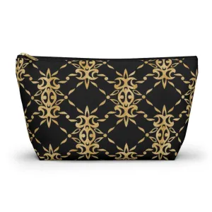Black and Gold Accessory Pouch w T-bottom