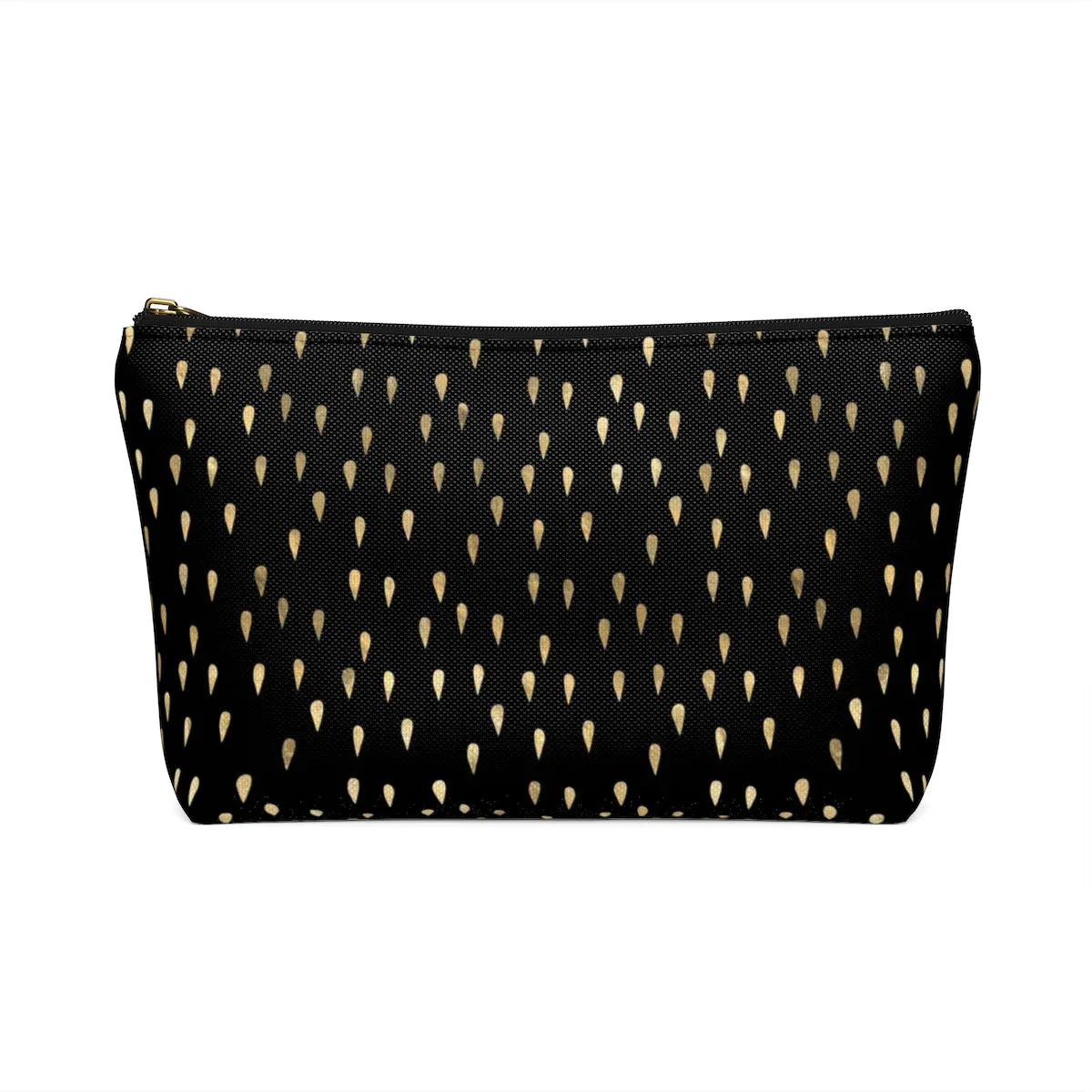 Black and Gold Raindrops Accessory Pouch w T-bottom