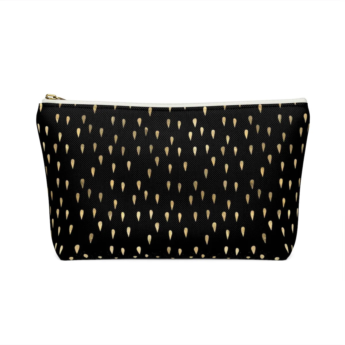 Black and Gold Raindrops Accessory Pouch w T-bottom