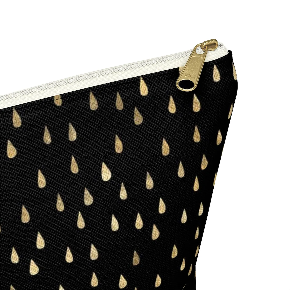 Black and Gold Raindrops Accessory Pouch w T-bottom