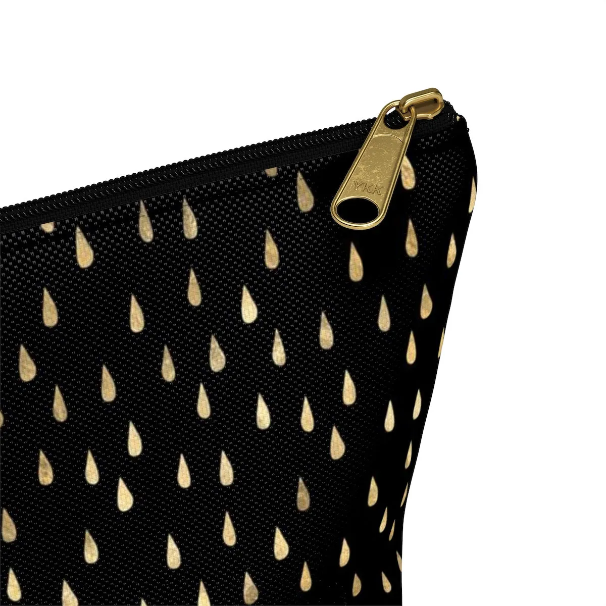 Black and Gold Raindrops Accessory Pouch w T-bottom