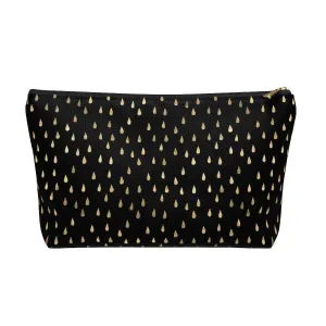 Black and Gold Raindrops Accessory Pouch w T-bottom