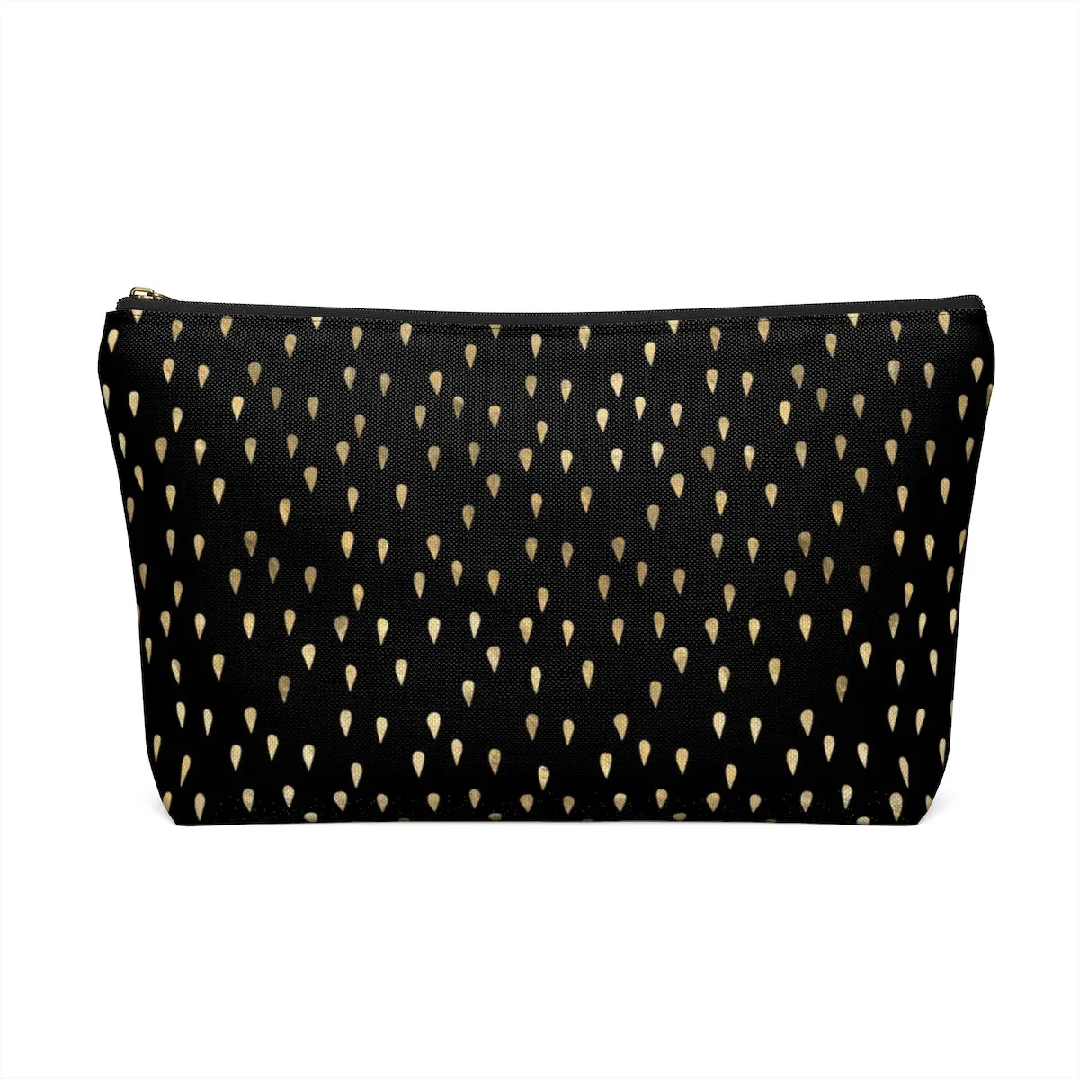 Black and Gold Raindrops Accessory Pouch w T-bottom