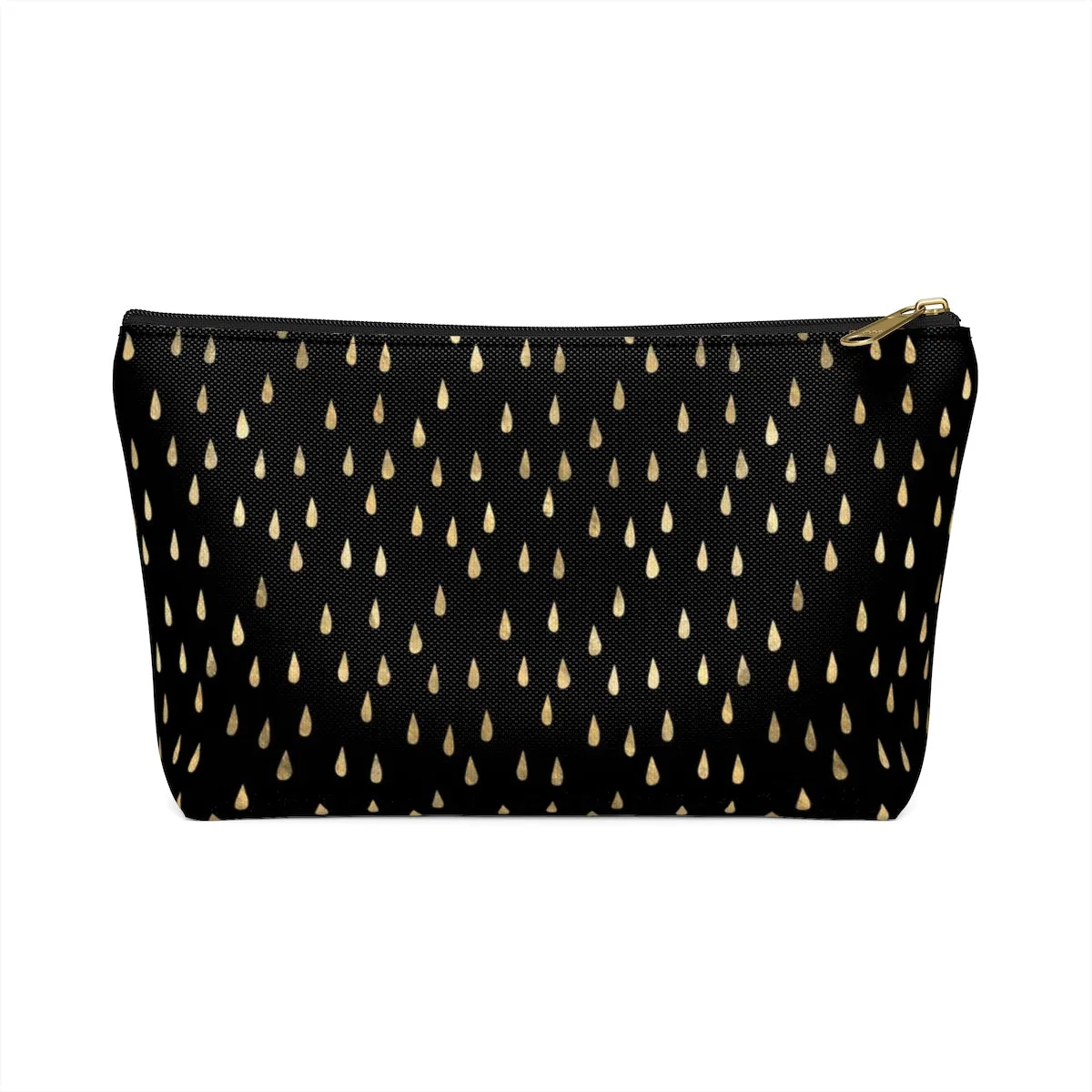 Black and Gold Raindrops Accessory Pouch w T-bottom