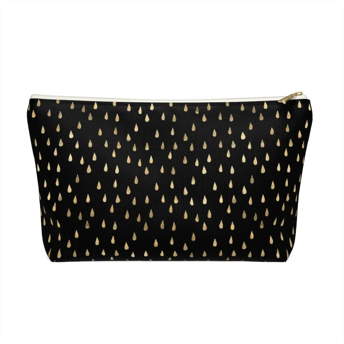 Black and Gold Raindrops Accessory Pouch w T-bottom