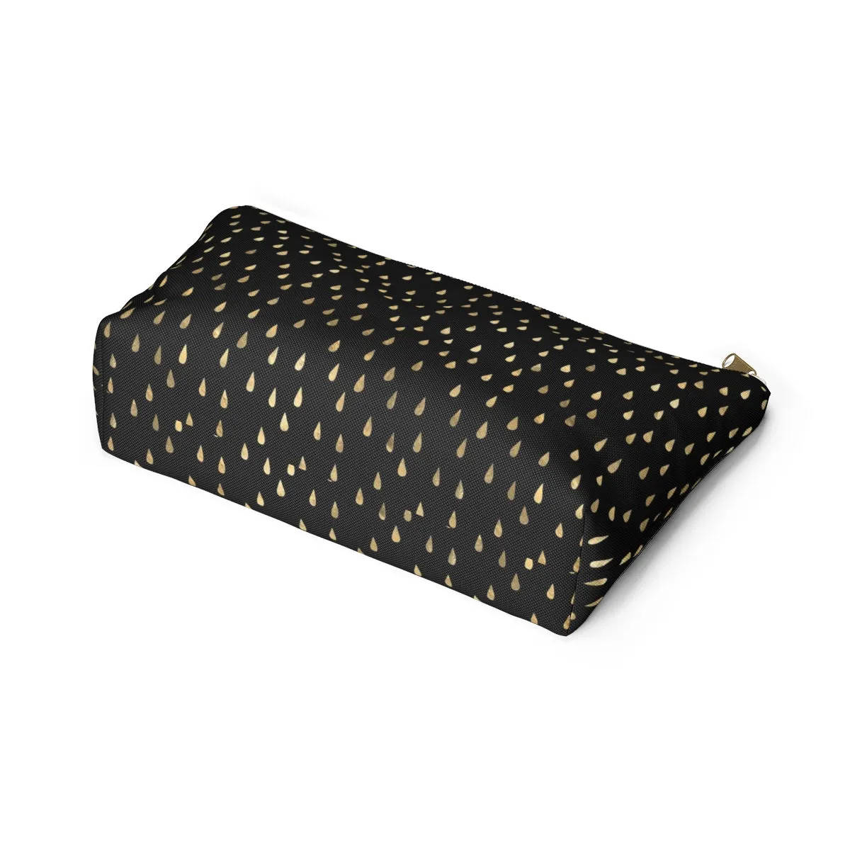 Black and Gold Raindrops Accessory Pouch w T-bottom