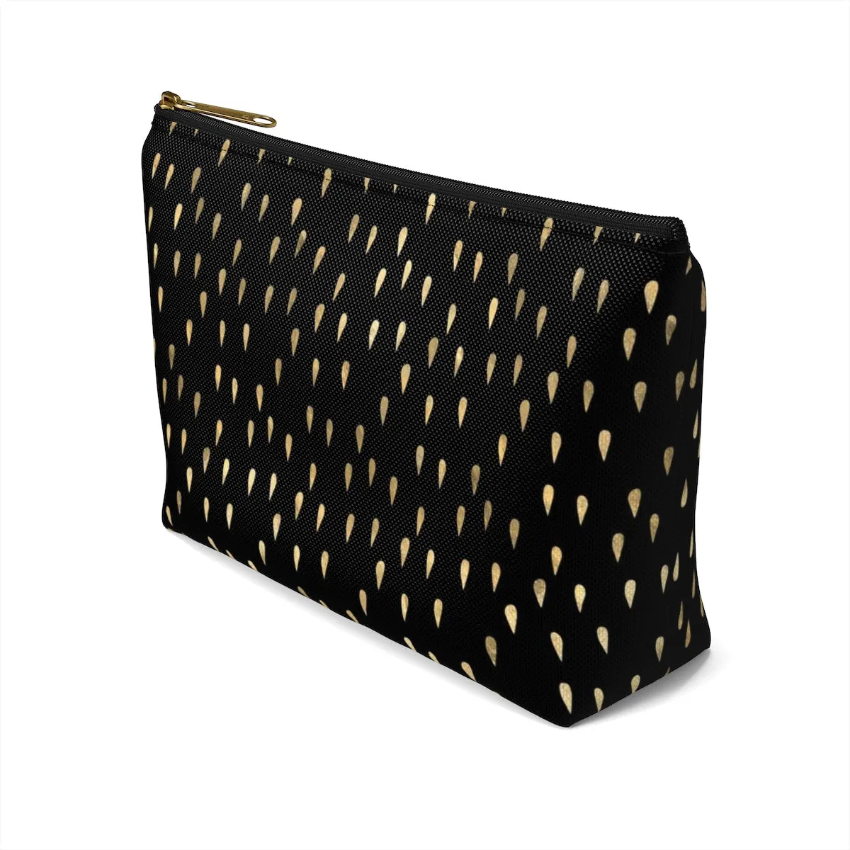 Black and Gold Raindrops Accessory Pouch w T-bottom