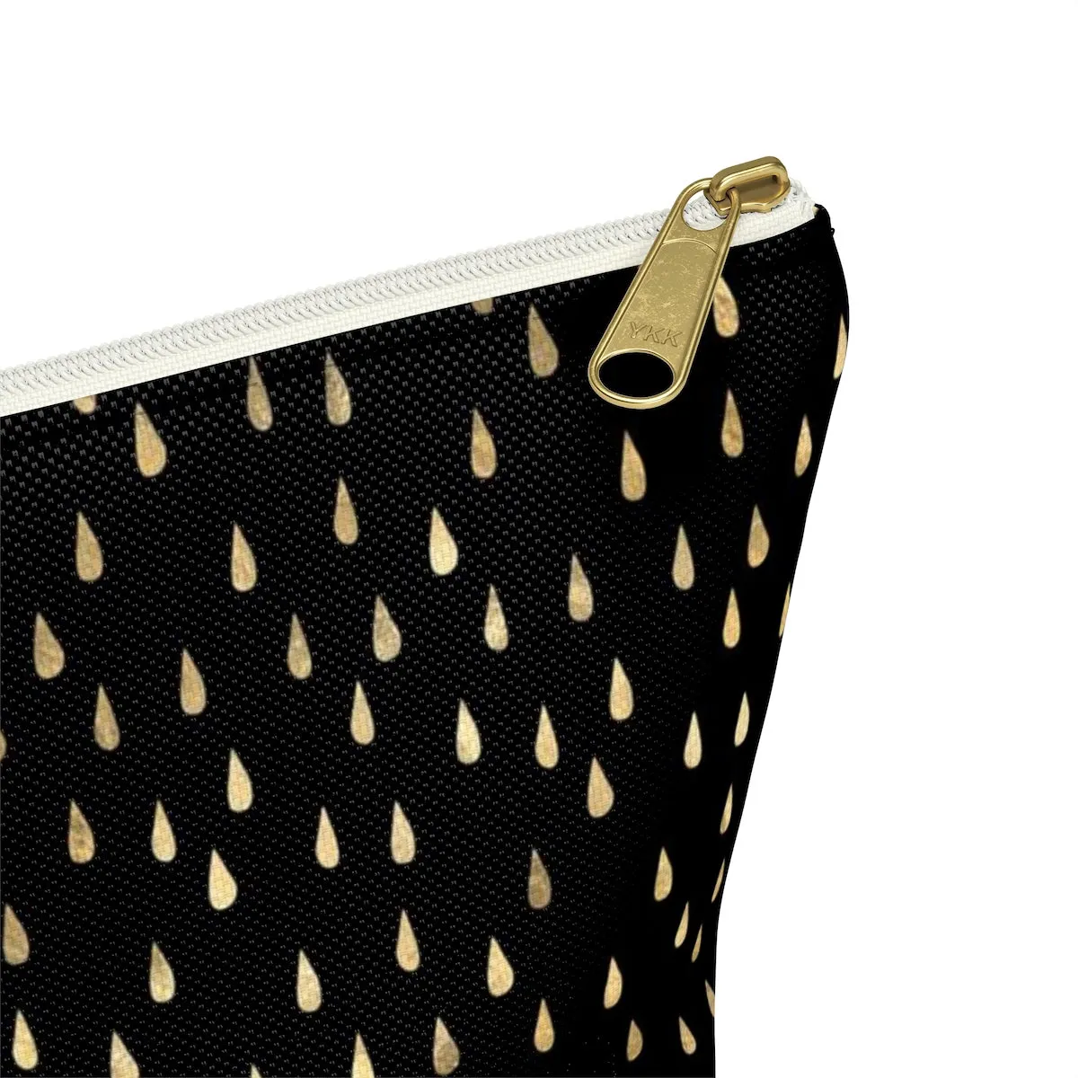 Black and Gold Raindrops Accessory Pouch w T-bottom