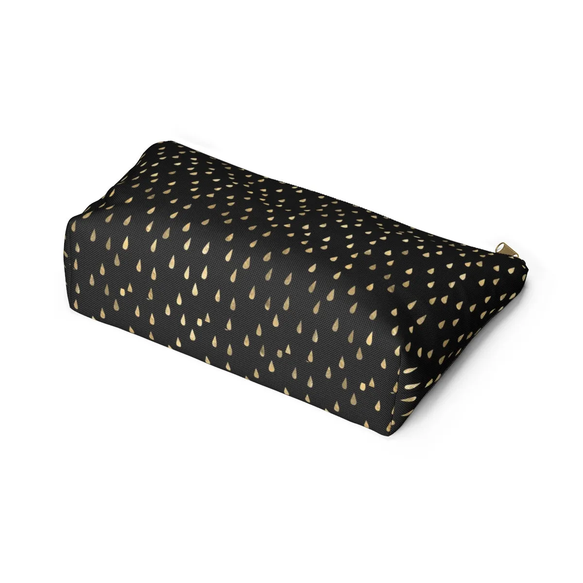 Black and Gold Raindrops Accessory Pouch w T-bottom