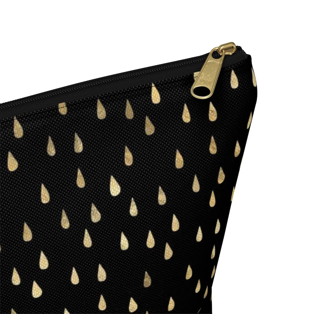 Black and Gold Raindrops Accessory Pouch w T-bottom