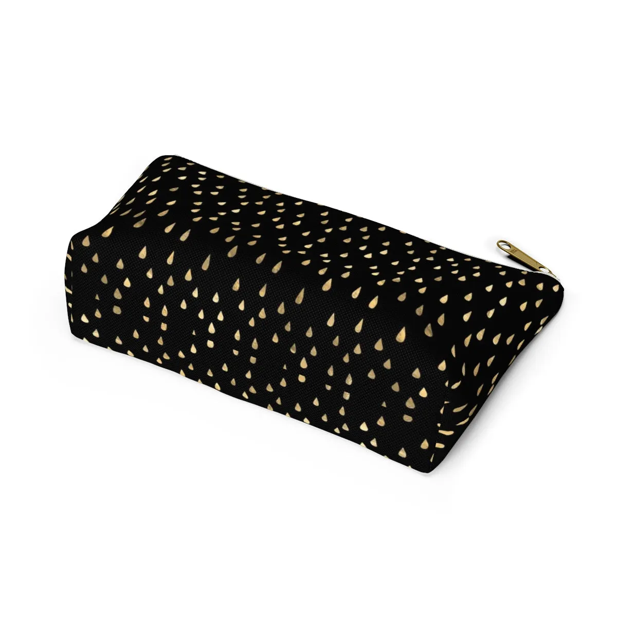 Black and Gold Raindrops Accessory Pouch w T-bottom