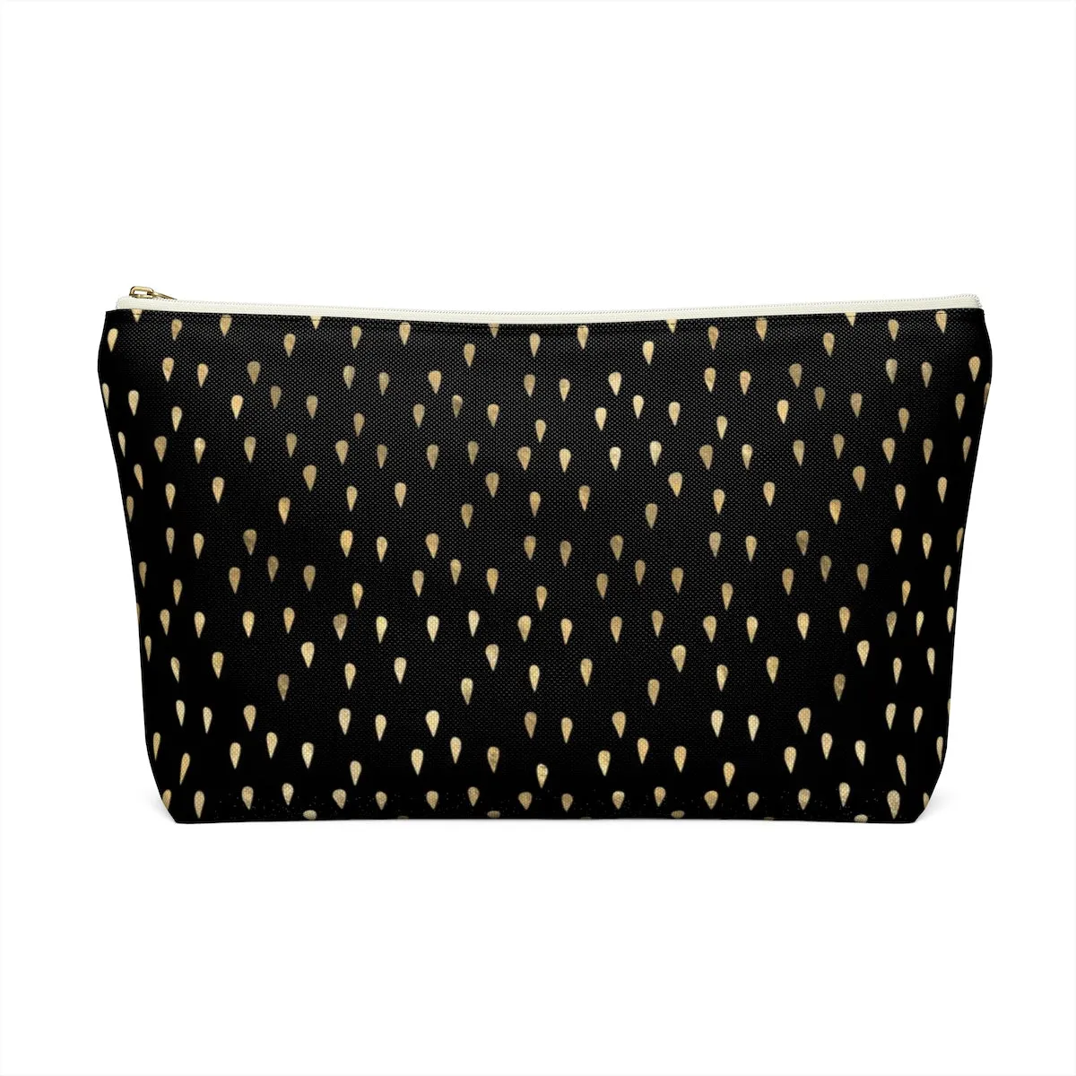 Black and Gold Raindrops Accessory Pouch w T-bottom