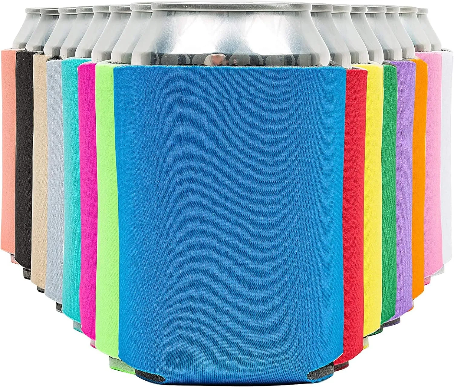Blank Beer Can Coolers Sleeves (30-Pack) Soft Insulated Beer Can Coolies - HTV Friendly Plain Koolies in Bulk for Soda, Beer & Water Bottles - Coolie Blanks for Vinyl Projects & Wedding Favors