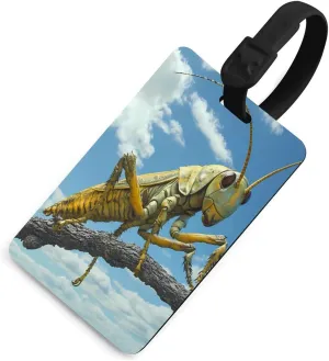 Blue Skys Grasshopper Insect Luggage Tag for Travel Bag Cute Suitcase Identify Labels Baggage Tags Black-Style