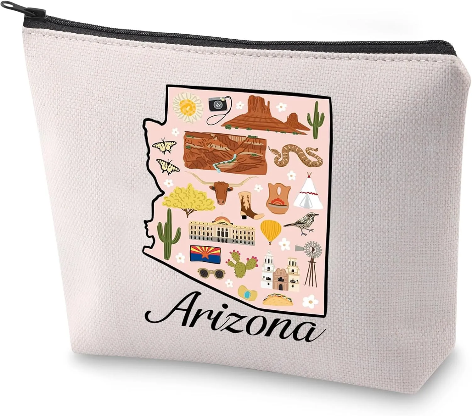 BLUPARK Arizona Lover Cosmetic Bag Arizona Souvenir Gift Arizona Travel Makeup Bag Gift From Arizona (Arizona)