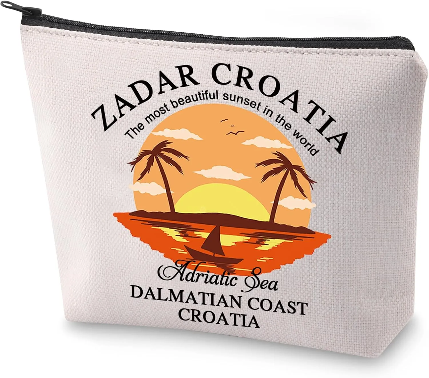 BLUPARK European Nation Cosmetic Bag Croatian Inspired Gift Zadar Croatia Travel Makeup Bag Souvenirs Gift (Zadar Croatia)