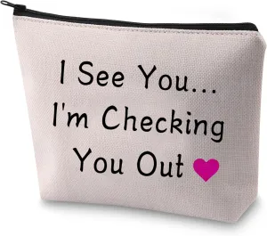 BLUPARK Eurovision Song Contest The Story of Fire Cosmetic Bag I See You I'm Checking You Out Makeup Organizer Pouch (I'm Checking You Out)
