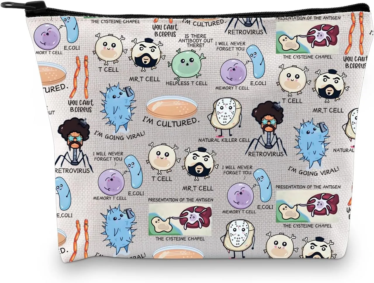 BLUPARK Funny Science Pun Gift Powerhouse Of The Cell Makeup Bag Chemistry Lab Gift Chemistry Assistant Cosmetic Bag (Powerhouse Of The Cell)