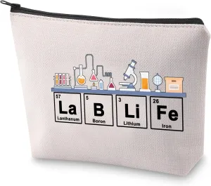 BLUPARK Laboratory Technician Cosmetic Bag Microbiology Gift Lablife Makeup Bag Chemistry Teacher Gift (Lablife)