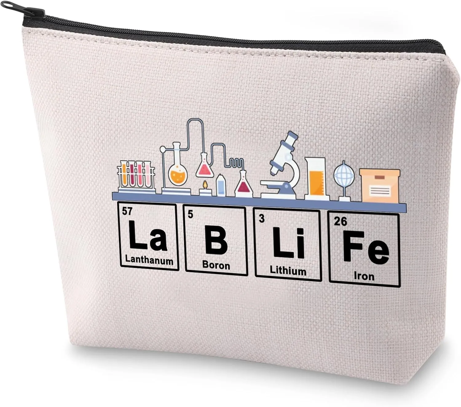 BLUPARK Laboratory Technician Cosmetic Bag Microbiology Gift Lablife Makeup Bag Chemistry Teacher Gift (Lablife)