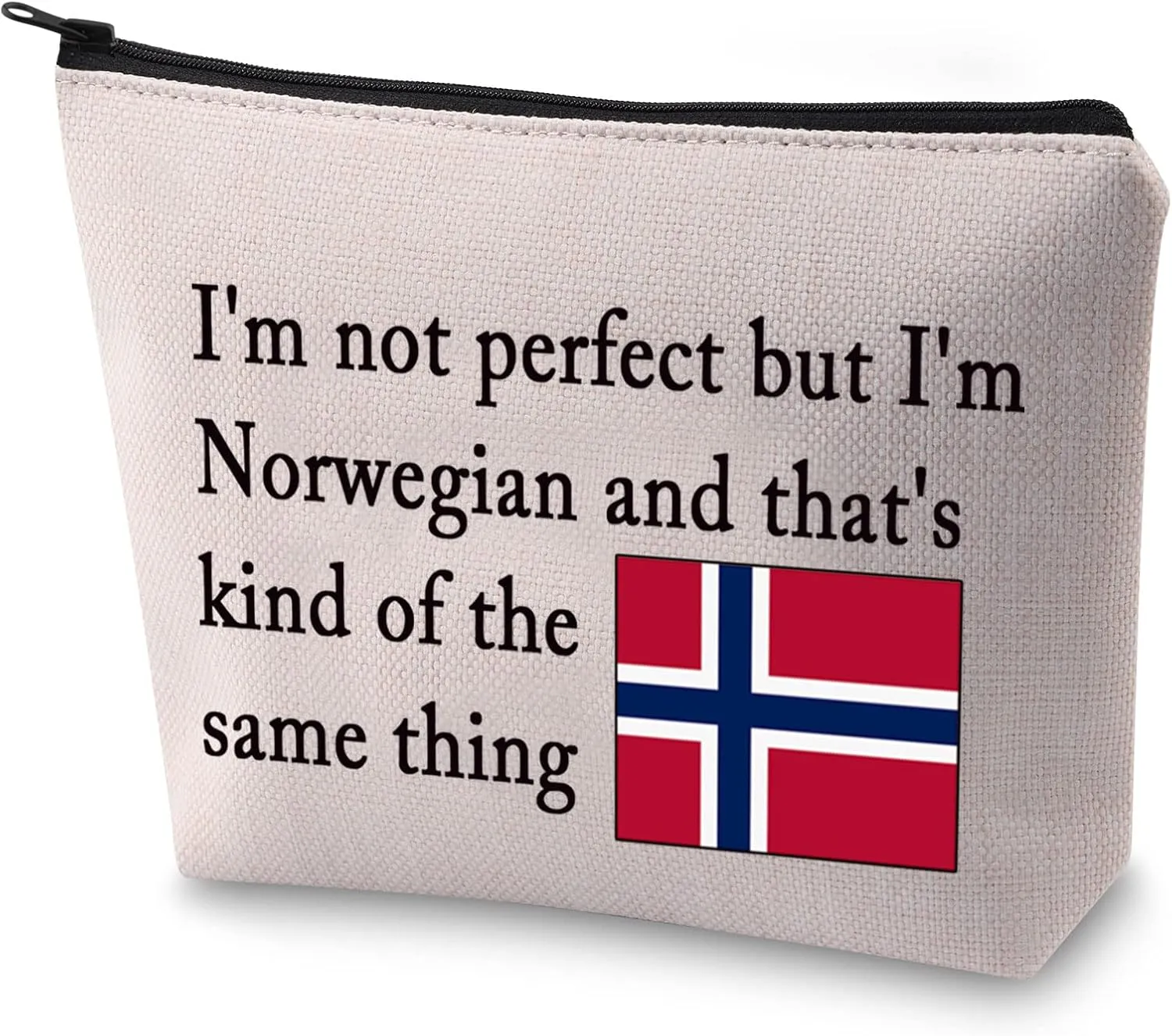 BLUPARK Norwegian Gift Norway Flag Cosmetic Bag for for Norwegian Women (I'm Norwegian)