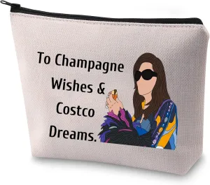 BLUPARK Real Housewife Makeup Bag Reality TV Gift To Champagne Wishes and Costco Dreams Cosmetic Bag for Fans(Champagne Wishes)