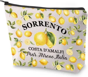 BLUPARK Sorrento Lemons Cosmetic Bag Southern Italy Gift Sorrento Travel Makeup Bag Italy Lover Gift (Sorrento)