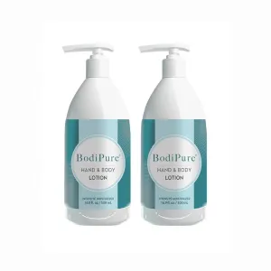 Bodipure Hand and Body Lotion 16.9 oz 2 packs, Vegetable Collagen Booster Lotion with 2 Free Touchscreen Cotton Gloves for Deep Overnight Moisture for Dry, Sensitive, and All Skin Type 2 pack