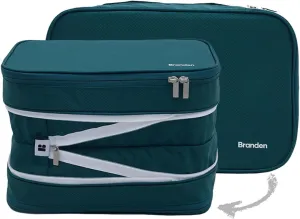 Branden Compression Packing Cube, X-Large, Green | Travel Essentials l Luggage Organizer l Self Compression Organizer for Travel l Overnight Trip, Road Trip, Beach, Cruise