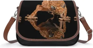 Brown Lizard Crossbody Bags for Women Shoulder Bag Flap Handbags Leather Cross Body Purse