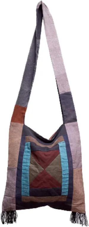 BTP! Thai Monk Buddha Cotton Sling Crossbody Messenger Bag Purse Hippie Hobo Large Multicolor