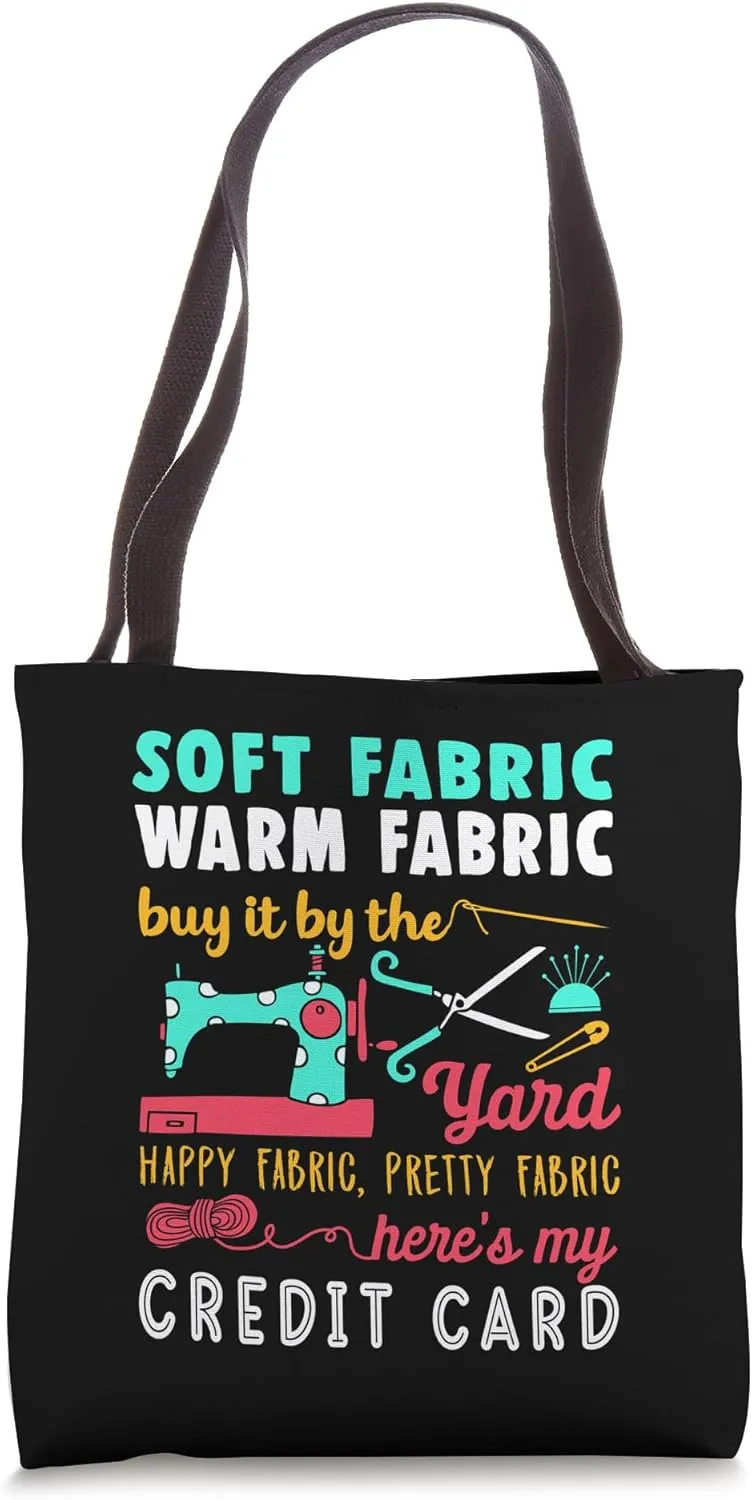 Buy It By The Yard Humor Fabric Quotes Funny Quilter Tote Bag