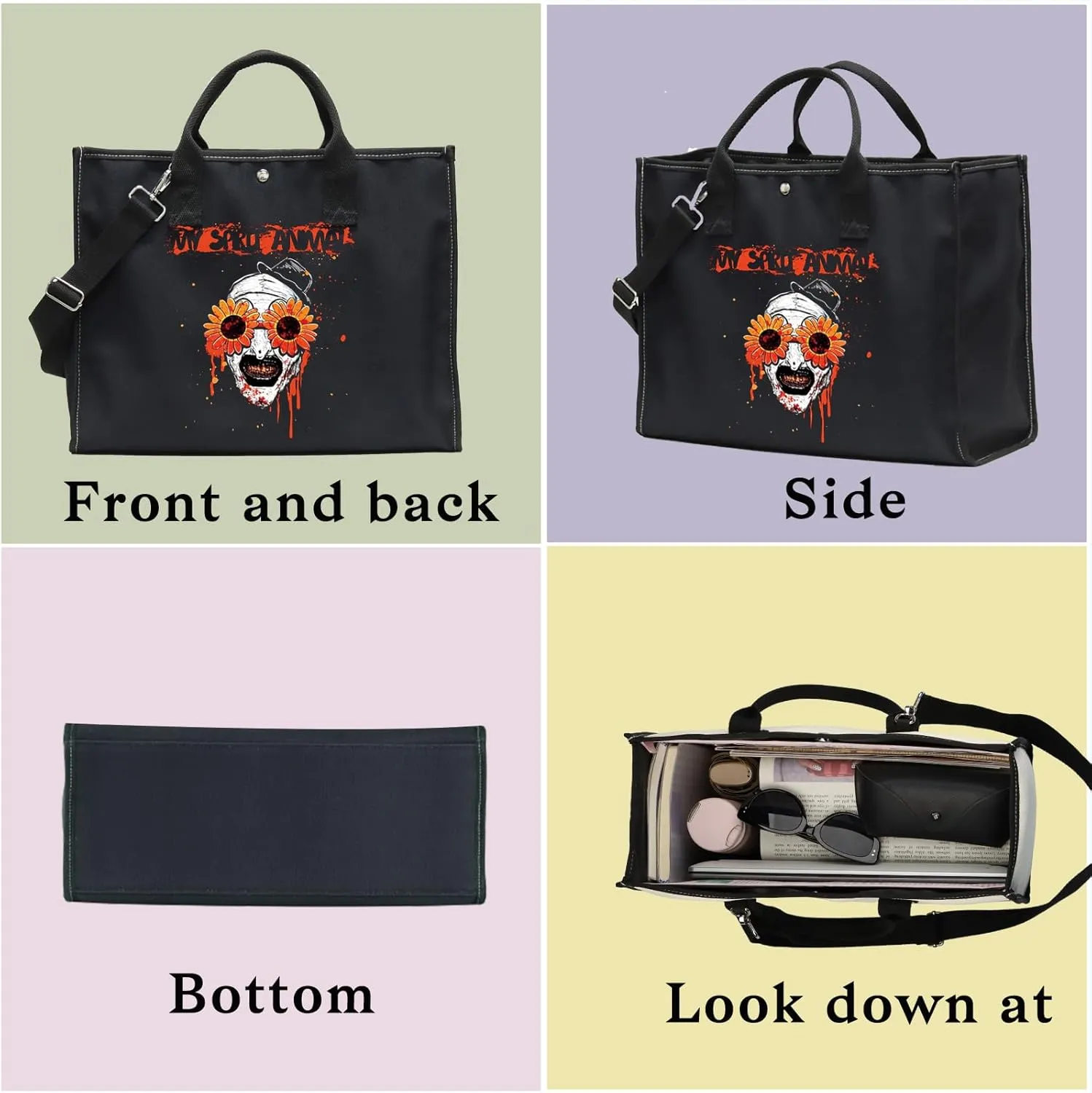 BWWKTOP Clown Movie Cosmetic Makeup Bag Movie Fans Gifts Horror Movie Zipper Pouch for Women Girls
