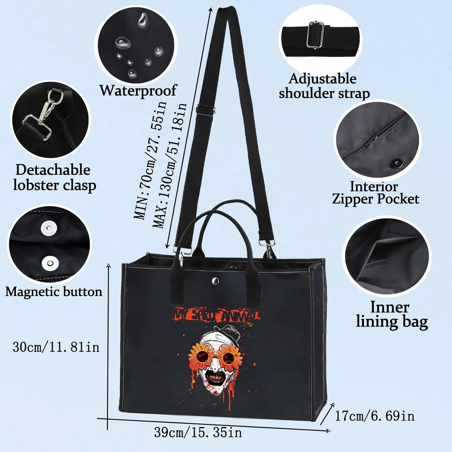 BWWKTOP Clown Movie Cosmetic Makeup Bag Movie Fans Gifts Horror Movie Zipper Pouch for Women Girls