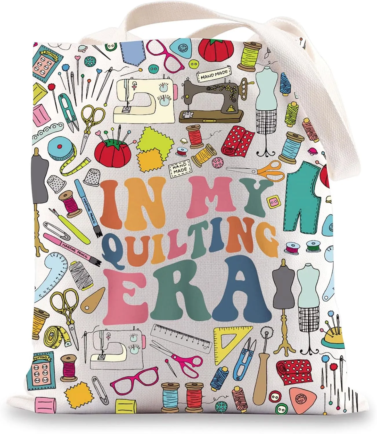 BWWKTOP Sewing Tote Bag Quilting Gifts In My Quilting Era Quilting Shoulder Bag Sewing Gifts For Fabric Lovers