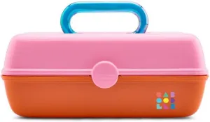 Caboodles Pretty in Petite Makeup Box, Hard Plastic Organizer Box, 2 Swivel Trays, Fashion Mirror, Secure Latch for Safe Travel