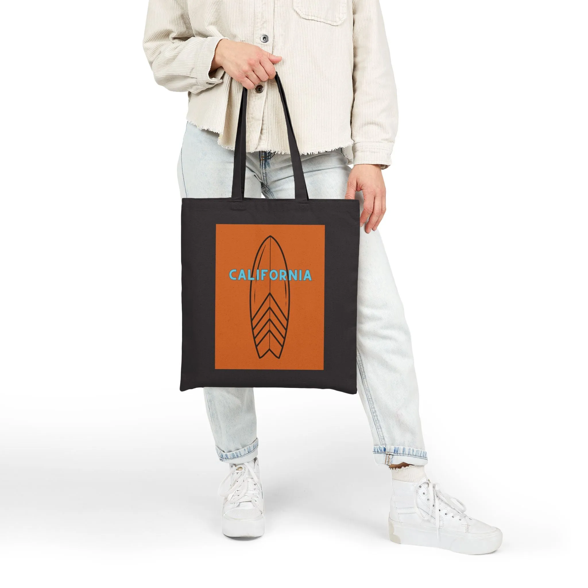 California Surf Cotton Canvas Tote Bag, BROWN