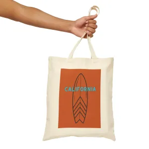 California Surf Cotton Canvas Tote Bag, BROWN