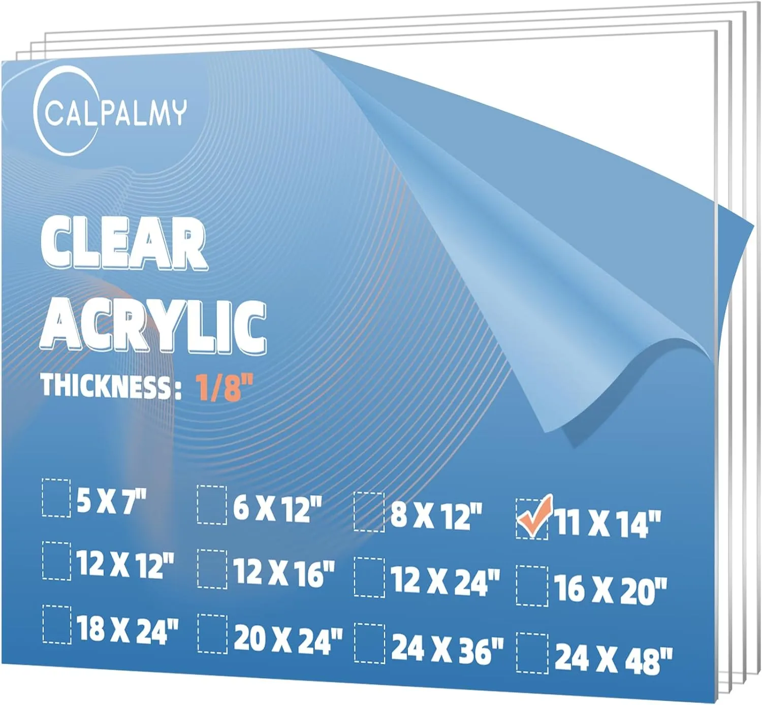 CALPALMY (2-Pack 11 x 14” Clear Acrylic Sheet Plexiglass – 1/8” Thick; Use for Craft Projects, Signs, Display Cases, Sneeze Guard and More; Cut with Cricut, Engraver, Saw or Hand Tools